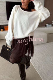 Upper East Chic Knit Wide Neck Long Sleeve Relaxed Sweater