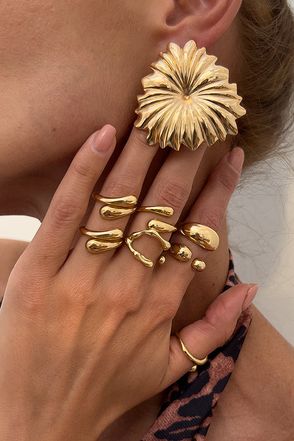 Geometric Cross Open Ring