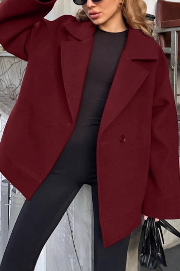 Retro-style Lapel Long-sleeved Belted Loose Coat