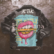 Halloween Print Long Sleeve Denim Jacket
