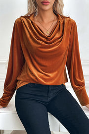Solid Color Velvet Long-sleeved Casual Loose Shirt
