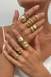 Geometric Cross Open Ring