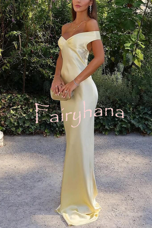 Solid Color Sexy Off-shoulder Backless Slim Maxi Dress