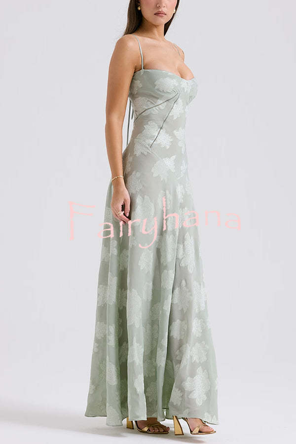 Fashion Sexy Suspenders See-through Holiday Slim Maxi Dress