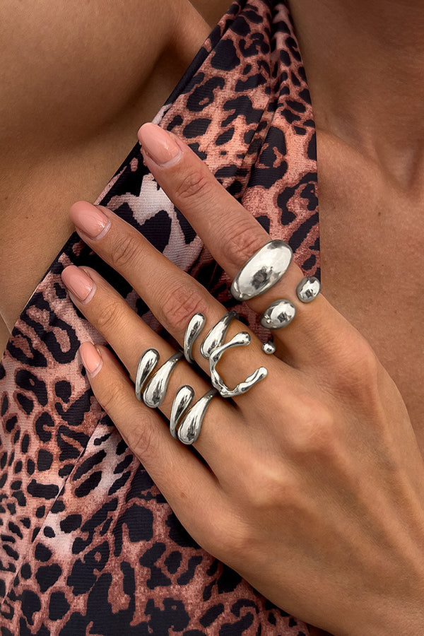 Geometric Cross Open Ring