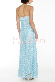 Fashionable Sequined Sexy Off-shoulder Backless Slim Maxi Dress