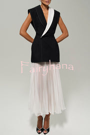 Modern Day Chiffon Pleated High Rise A-line Midi Skirt