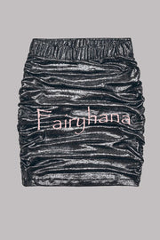 The Perfect Match Glitter Fabric Ruched Elastic Waist Mini Skirt