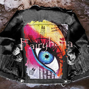 Halloween Print Long Sleeve Denim Jacket