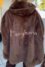 Fashion Sports Stripe Print and Ribbed Embroidered Long Sleeve Zipper Pocket Hooded Plush Coat