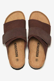 Frosted Leather Beach Slip-on Sandals