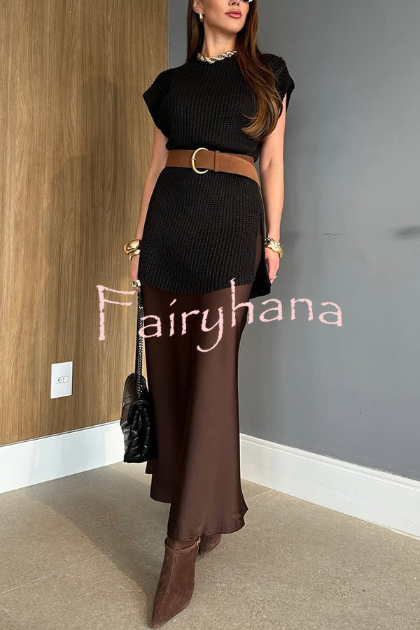 Solid Color Loose Sleeveless Casual Knitted Vest