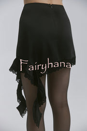 Fashionable Lace Asymmetrical Elegant Mini Skirt