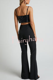 Suri High Rise Front Split Boot Leg Kick Out Stretch Pants