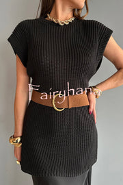 Solid Color Loose Sleeveless Casual Knitted Vest