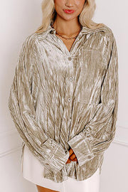 Solid Color Velvet Light-sensitive Drape Loose Shirt