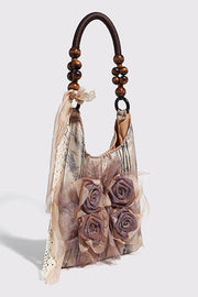 Fashion Tie-dye Rose Flower Shoulder Bag