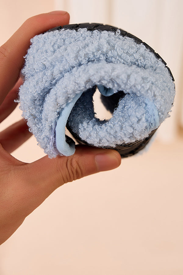 Fashionable Velcro Home Non-slip Plush Warm Snow Boots