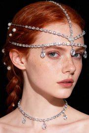 Rhinestone Tassel Mesh Headband