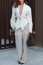 Retro V-neck Long-sleeved Sexy Hollow Loose Knitted Cardigan