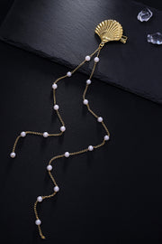Elegant Pearl Tassel Shell Hairpin