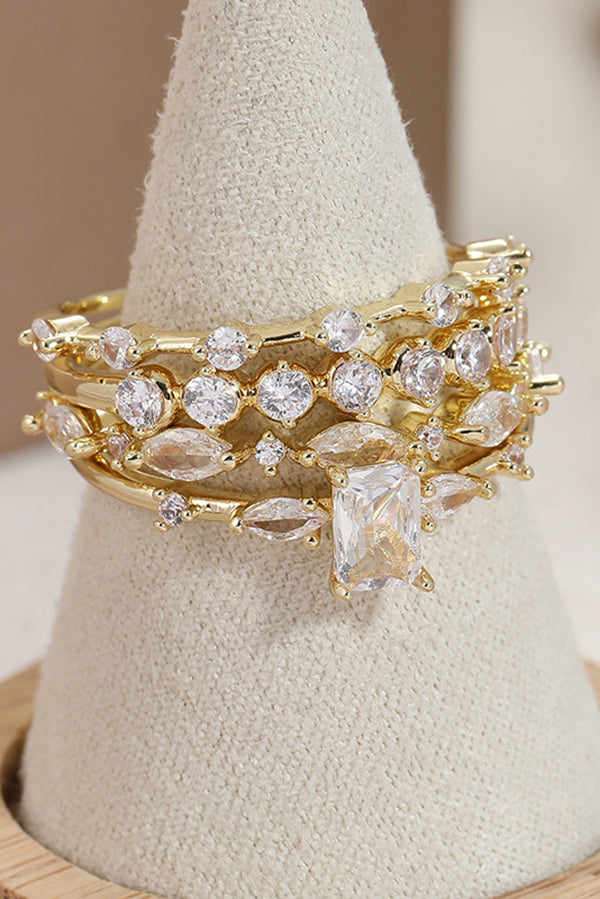 Delicate and Elegant Sparkling Zircon Ring