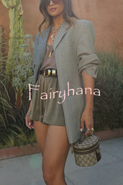Ready for Fall Plaid Contrast Color Long Sleeve Pocket Lapel Boyfriend Blazer