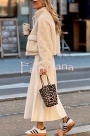 Snuggle Mode Faux Fur Zip Up Long Sleeve Pocket Teddy Jacket