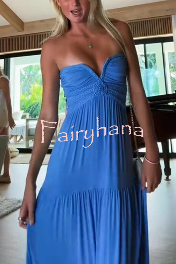 Sexy Sleeveless Off-shoulder Braided Elegant Maxi Dress