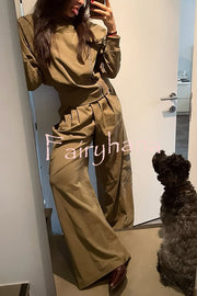 Fashionable High-neck Long-sleeved Zippered Simple Jacket
