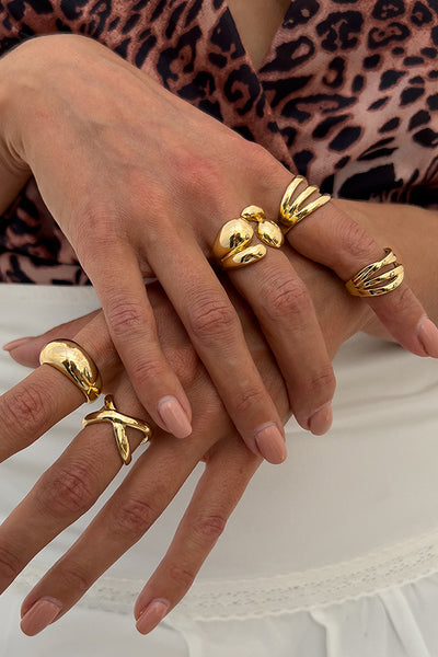 Geometric Cross Open Ring