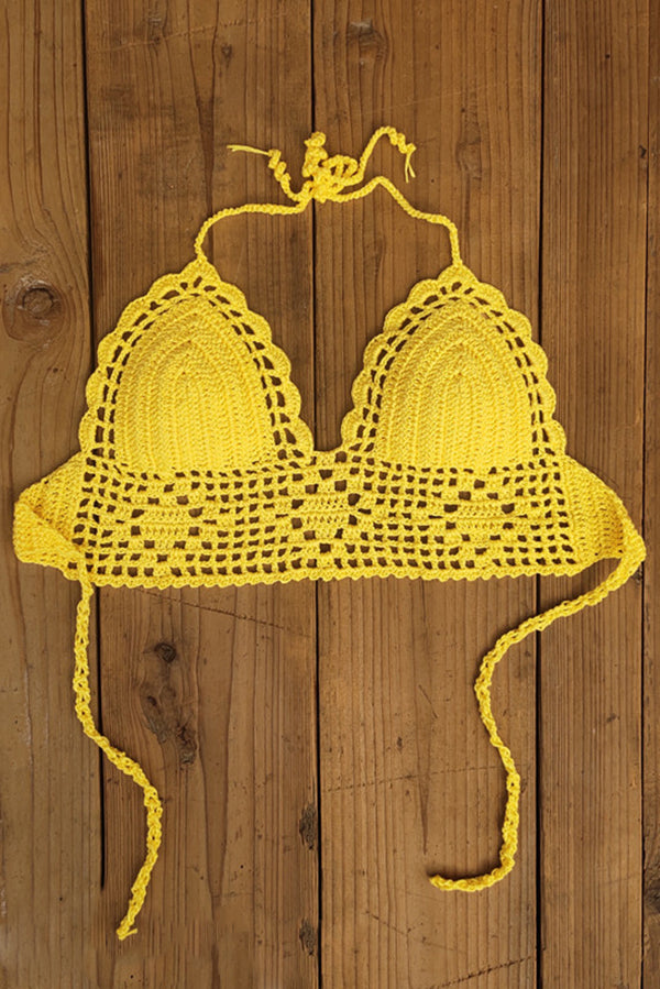 Solid Color Sexy Halterneck Knitted Vest