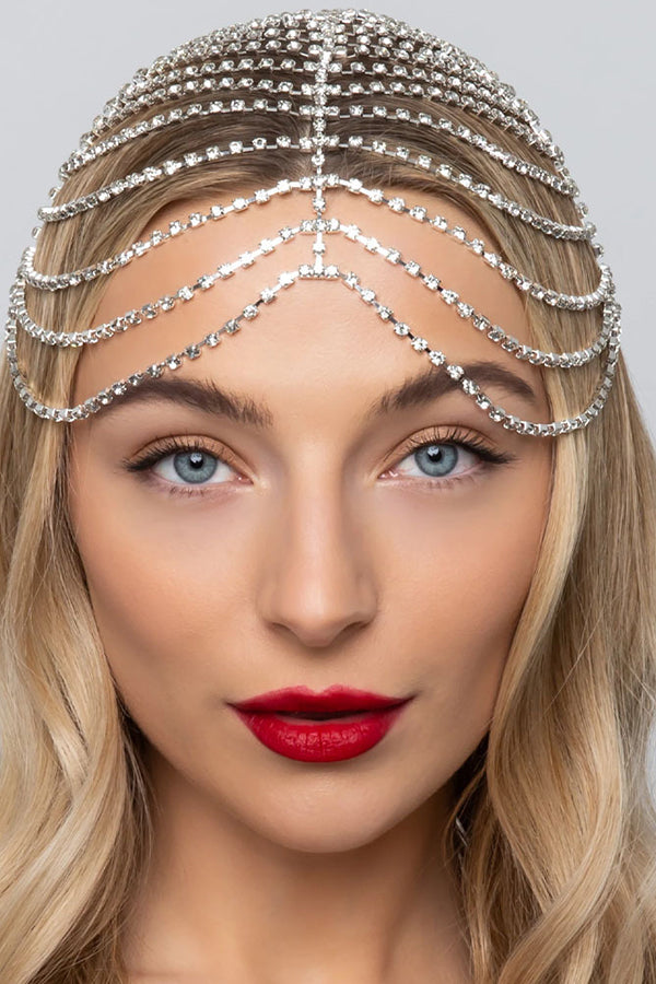 Rhinestone Tassel Mesh Headband