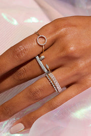 Simple Diamond Open Ring