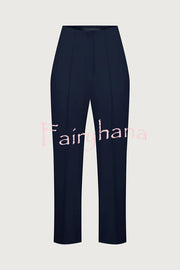 Exquisite and Fashionable High Waist Pocketed Straight Leg Pencil Pants