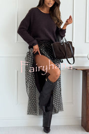 Timeless Treasures Knit Crew Neck Long Sleeve Relaxed Sweater