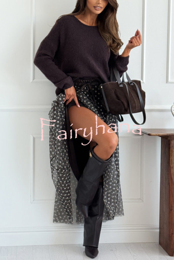 Timeless Treasures Knit Crew Neck Long Sleeve Relaxed Sweater