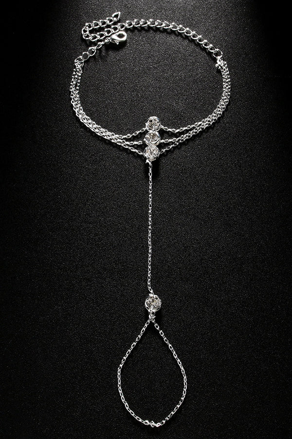 Stylish Multi-layered Diamond Finger Bracelet