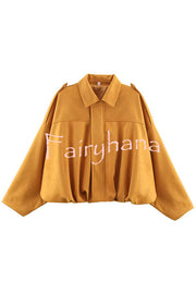 Fashion Lapel Long-sleeved Casual Bomber Jacket