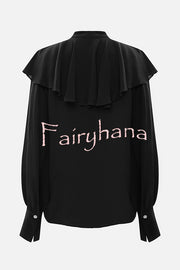 Court-style Draped Ruffled Elegant Chiffon Blouse