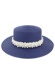 Pearl Embellished Beach Hat