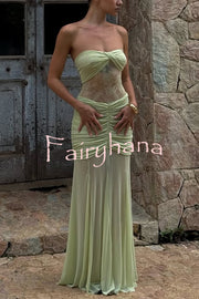 Fashion Lace Splicing Sexy Sleeveless Off-shoulder Slim Maxi Dress