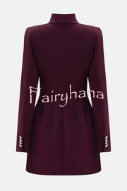 Elegant Long-sleeved Hollowed-out Button-down Slim-fit Mini Dress