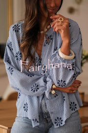 Fashionable Embroidered Floral Casual Long-Sleeved Loose Top