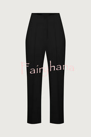 Exquisite and Fashionable High Waist Pocketed Straight Leg Pencil Pants