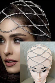 Rhinestone Tassel Mesh Headband