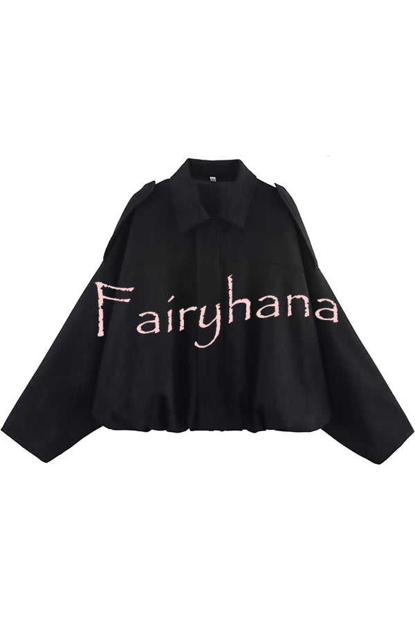 Fashion Lapel Long-sleeved Casual Bomber Jacket