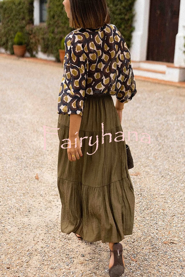 Unique Printed Lapel Button-down Loose Casual Shirt