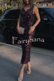 Fashionable Sequined Sexy Open Back Slim Maxi Dress
