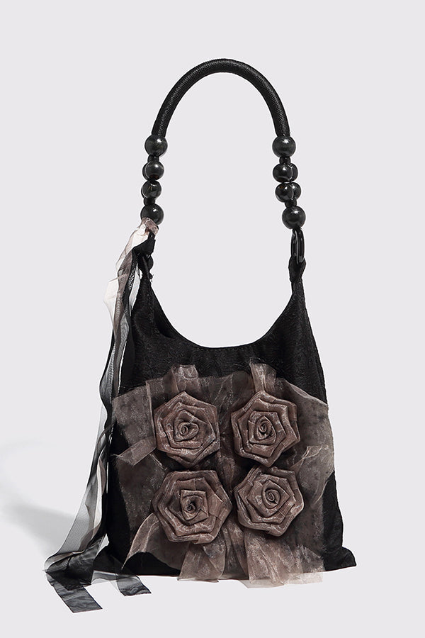 Fashion Tie-dye Rose Flower Shoulder Bag